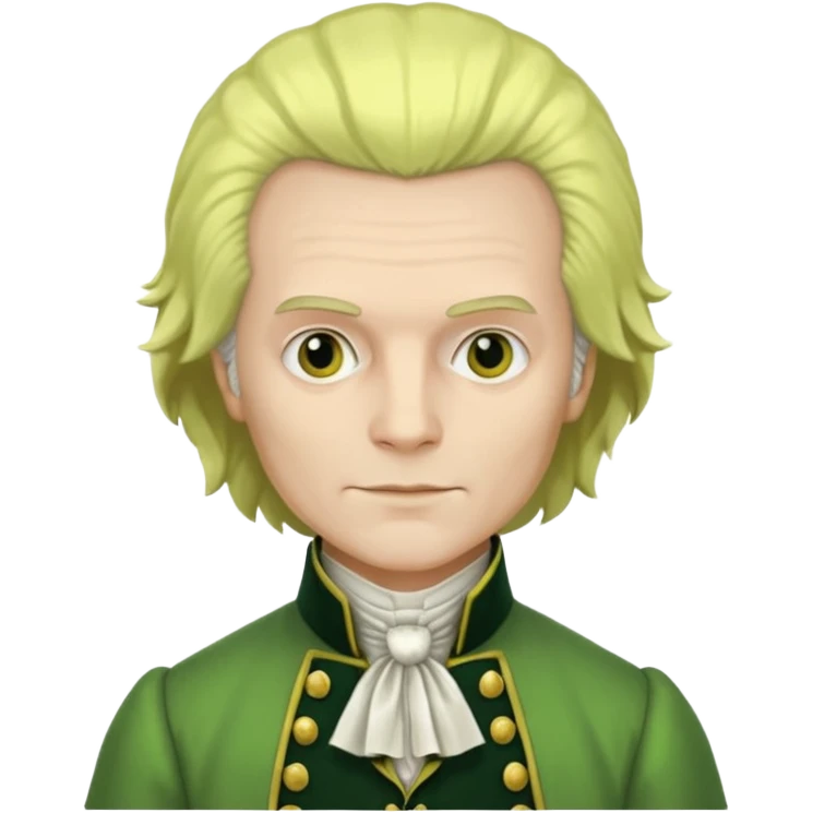 Maximilien Robespierre in a green and yellow gown emoji