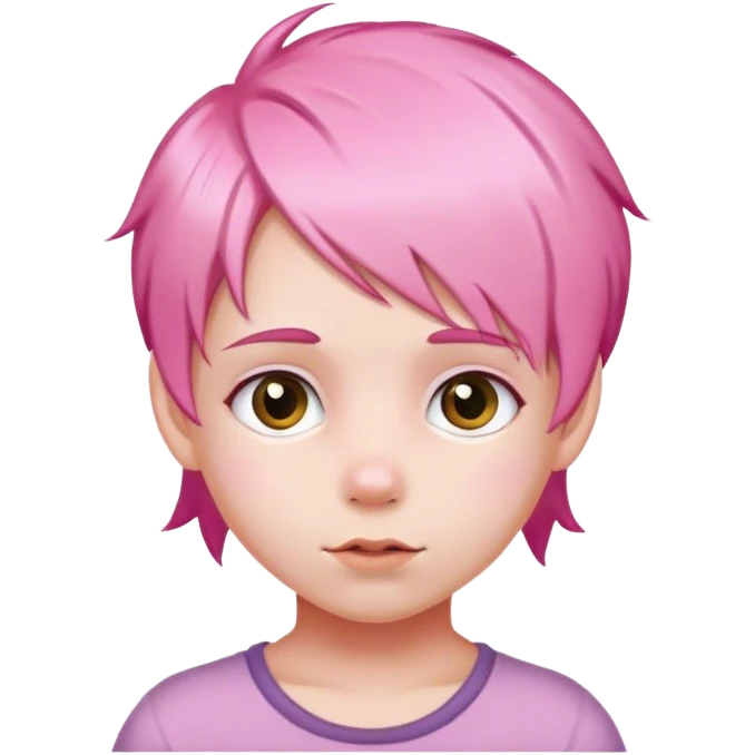 Enfant avec cheveux rose  emoji