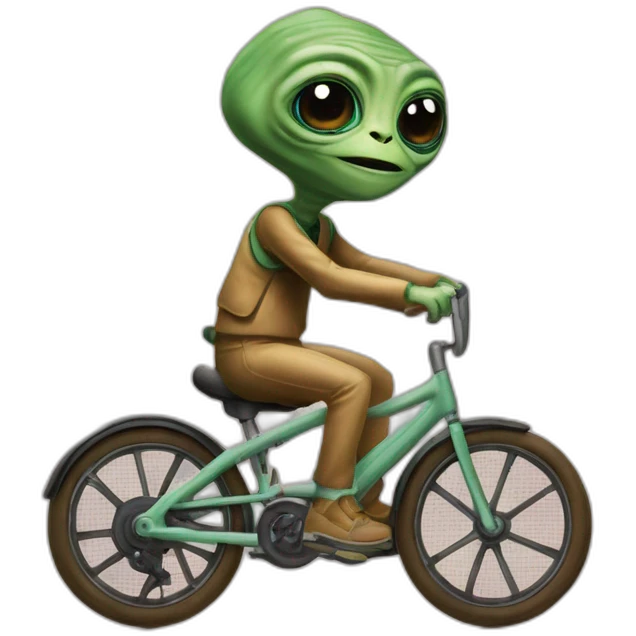 E.T. l'extraterrestre et eliott sur son vélo emoji