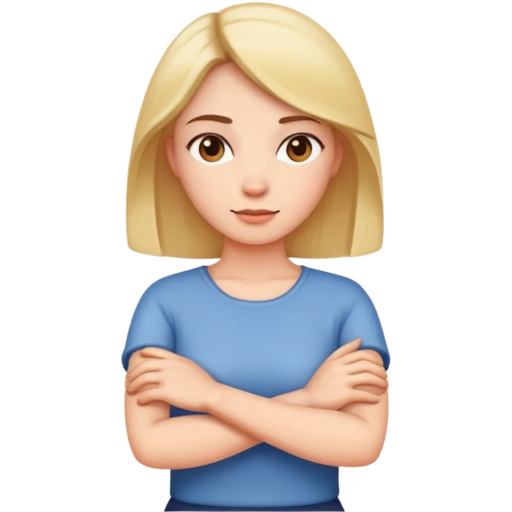 female crossing her arms emoji