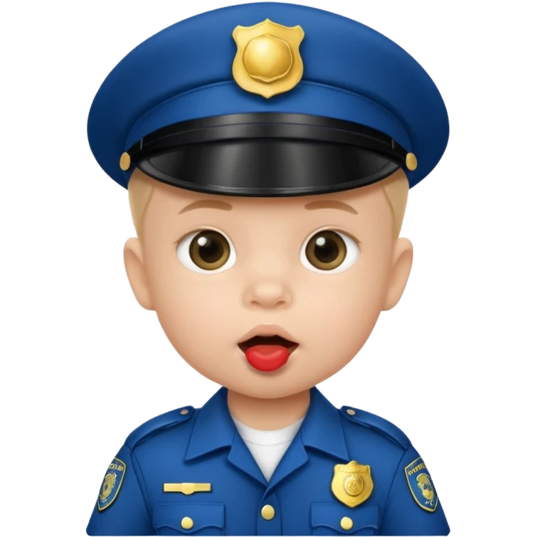 baby police with pacifier on mouth emoji