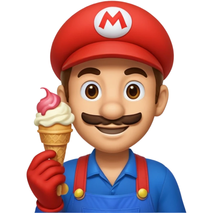 super Mario con il gelato emoji