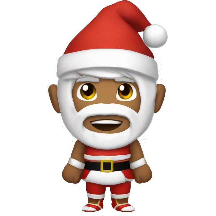 White Muay Thai fighter dressed as Santa  emoji
