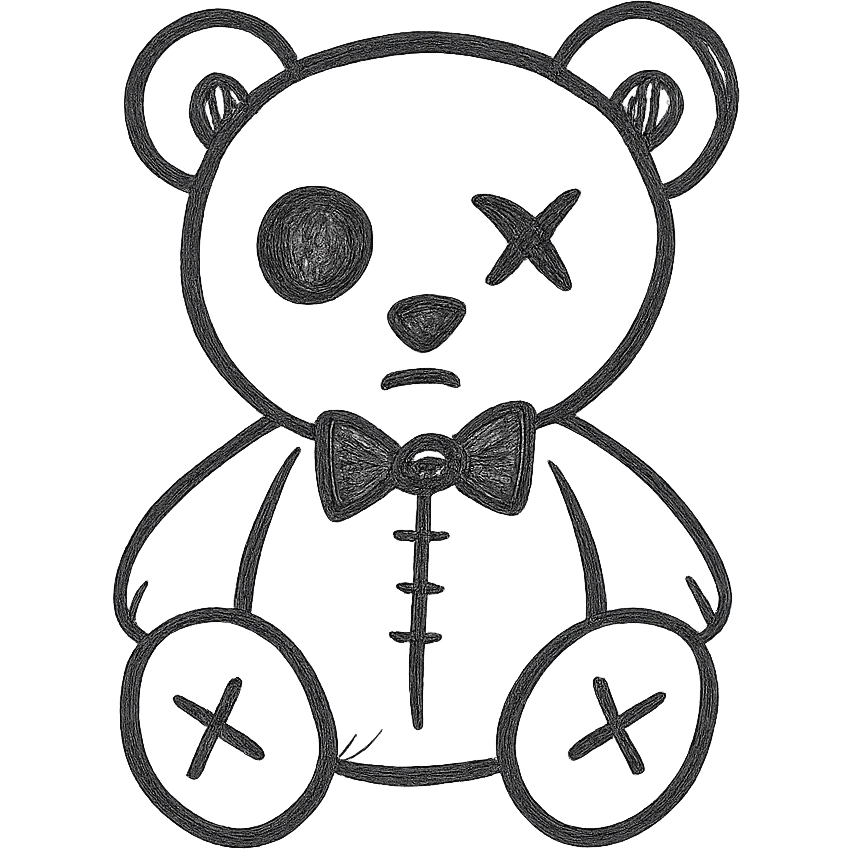 gothic teddy bear emoji