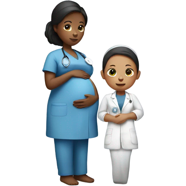 pregnant women with a nurse  emoji