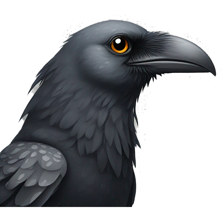 crow with gray speckles in feathers emoji