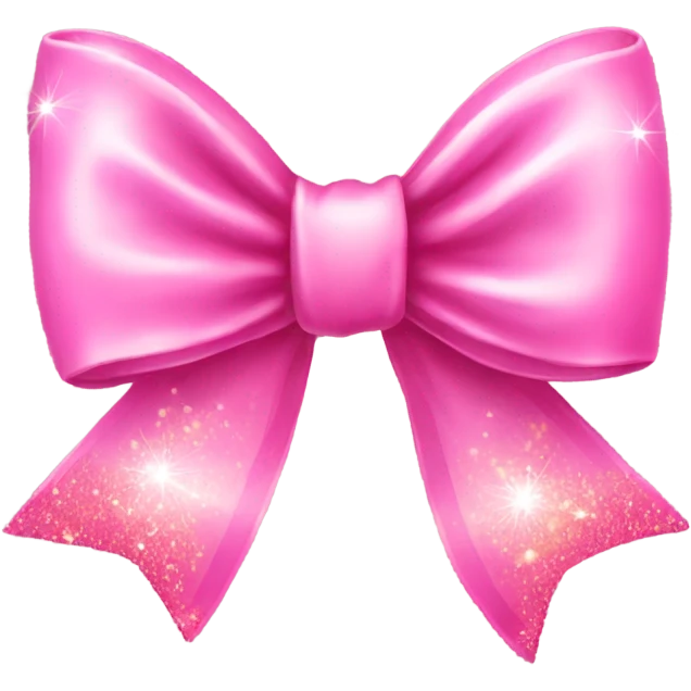 Cute pink bow with sparkles  emoji