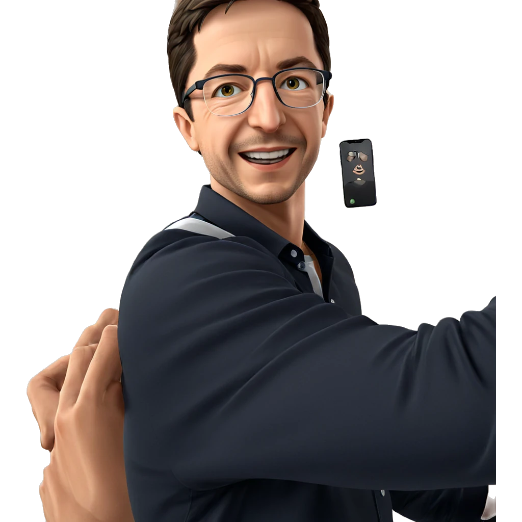 smiling boy with glasses emoji