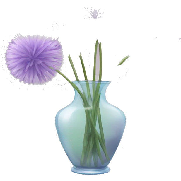 Light purple dandelions in a vase emoji