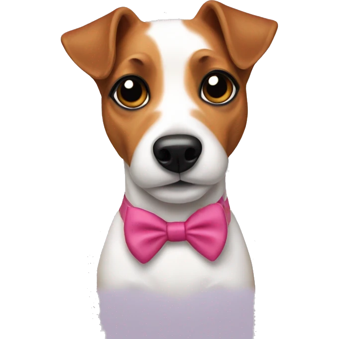 Jack Russell terrier with bow emoji