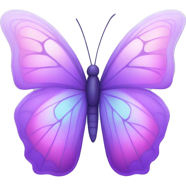 Glowing Pastel purple-gradient butterfly emoji