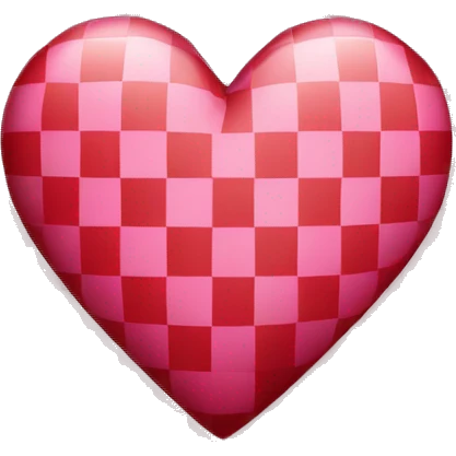 Pink and red checkered heart  emoji