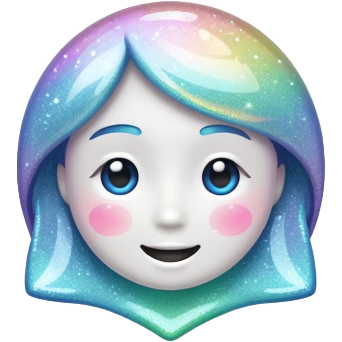 glitter white happy emoji