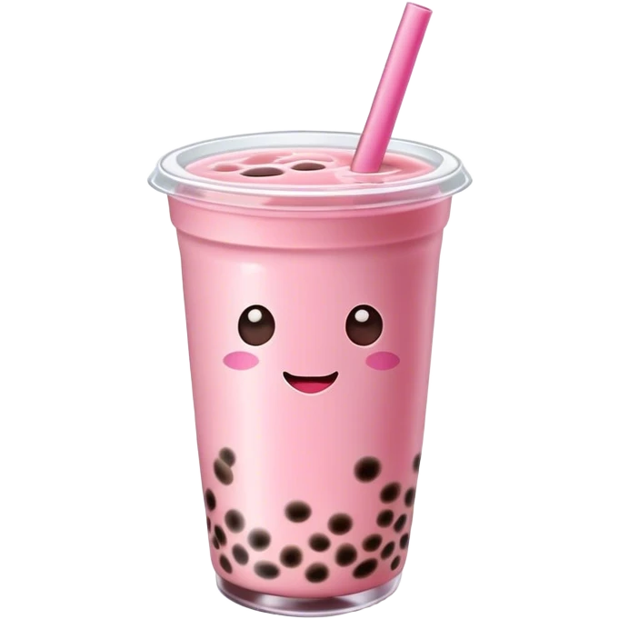 Pink boba tea  drink  emoji