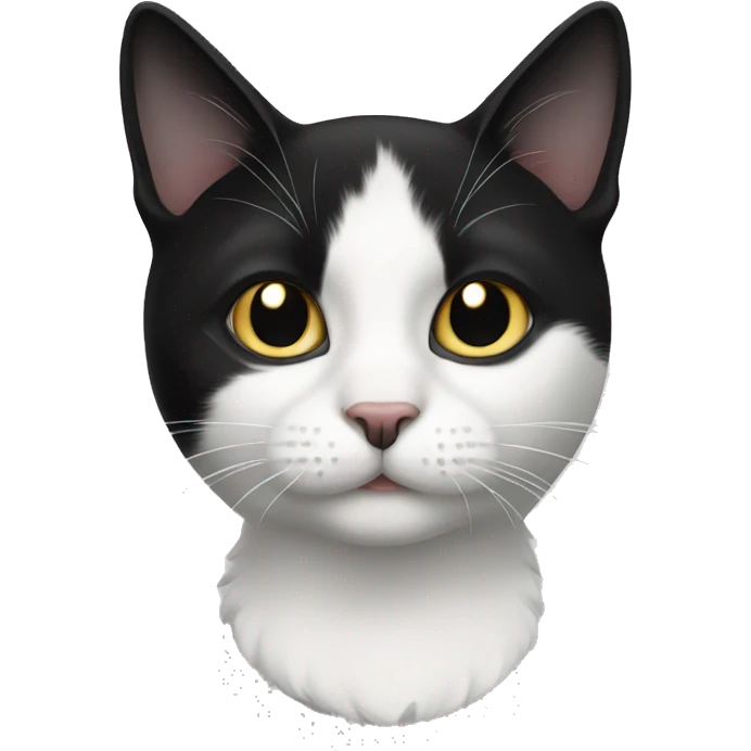 Black white cat emoji