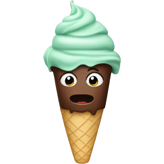 Mint chocolate ice cream emoji