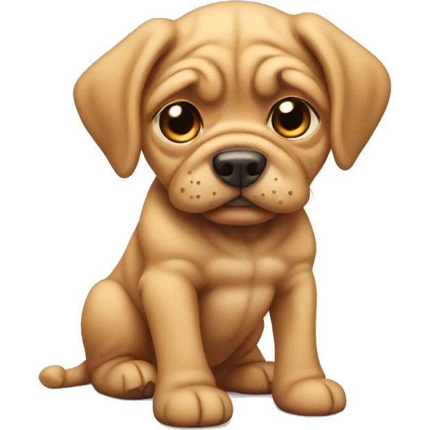 Extremely wrinkly tan puppy emoji