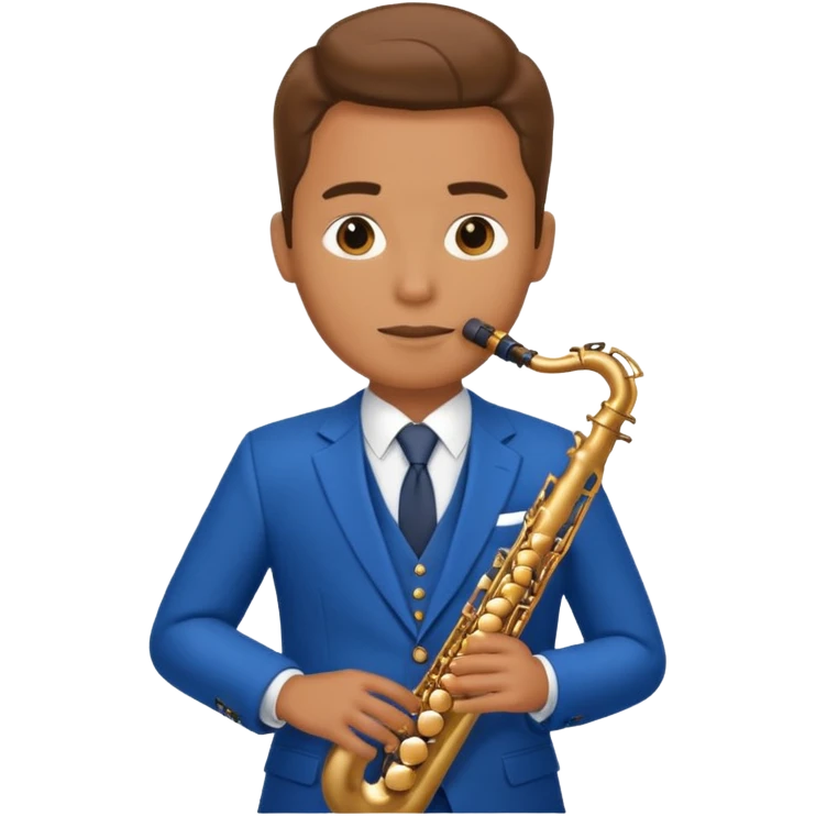 Saxophonist + blue suit emoji