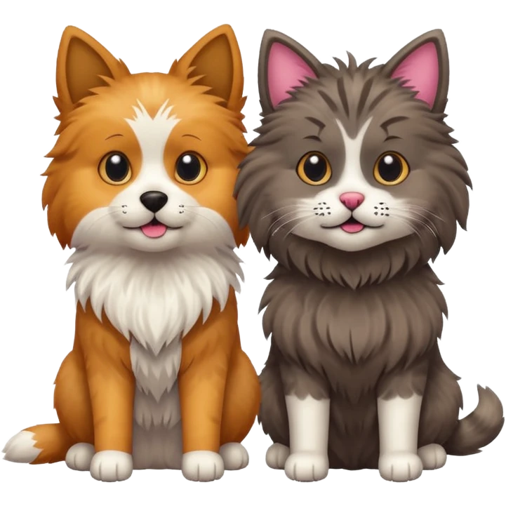 dog and a cat emoji