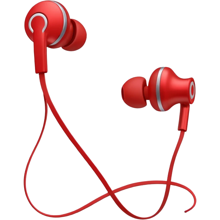 red wired earbuds emoji
