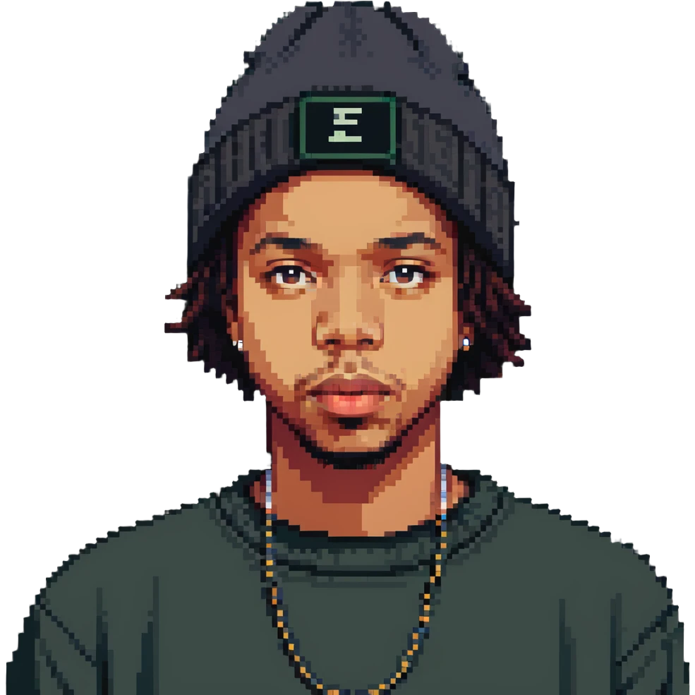 Earl Sweatshirt rapper with beanie and casual style emoji