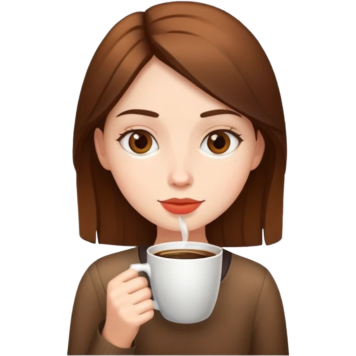 A girl drinking a coffe emoji