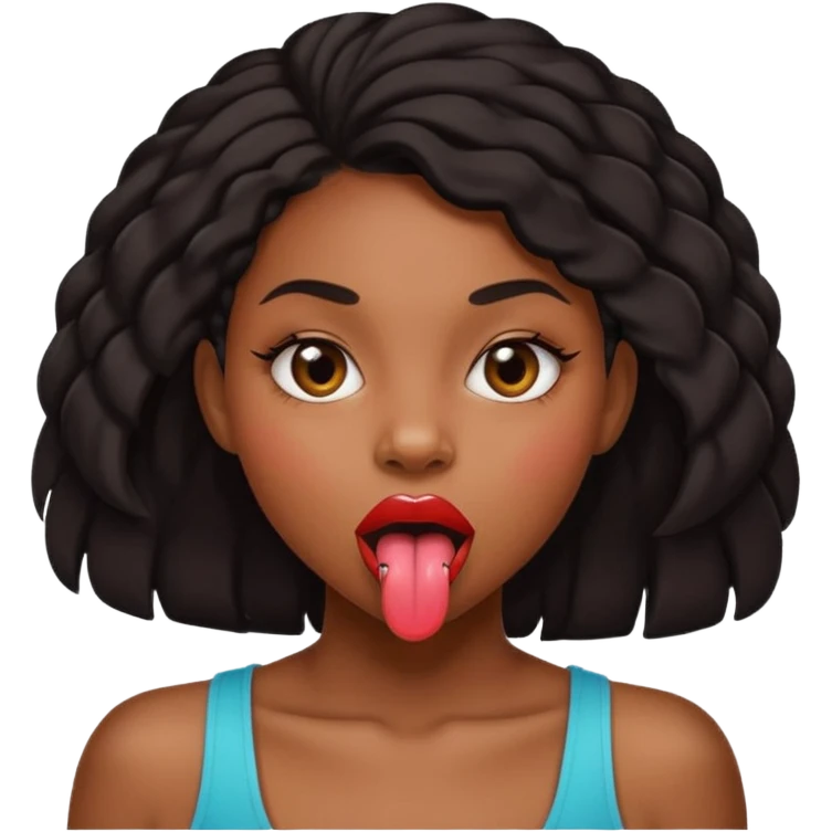 sexy tongue black girl emoji