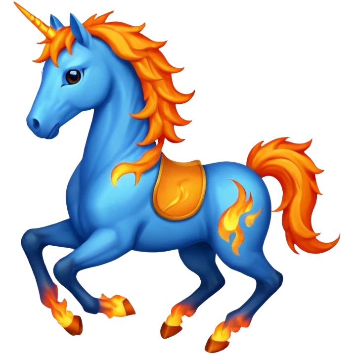 fire horse 2026 blue emoji