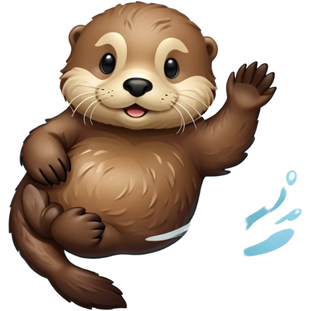 Disney-style, sea otter floating in water emoji