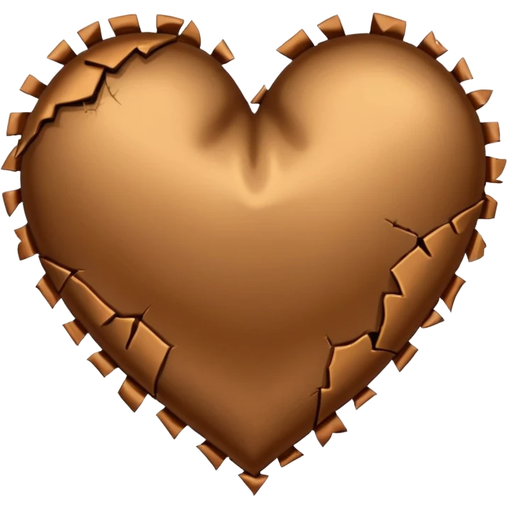 Broken Brown satin heart emoji