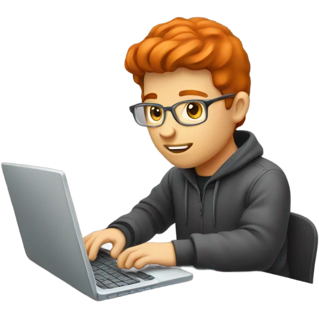 red hair programmer with laptop emoji