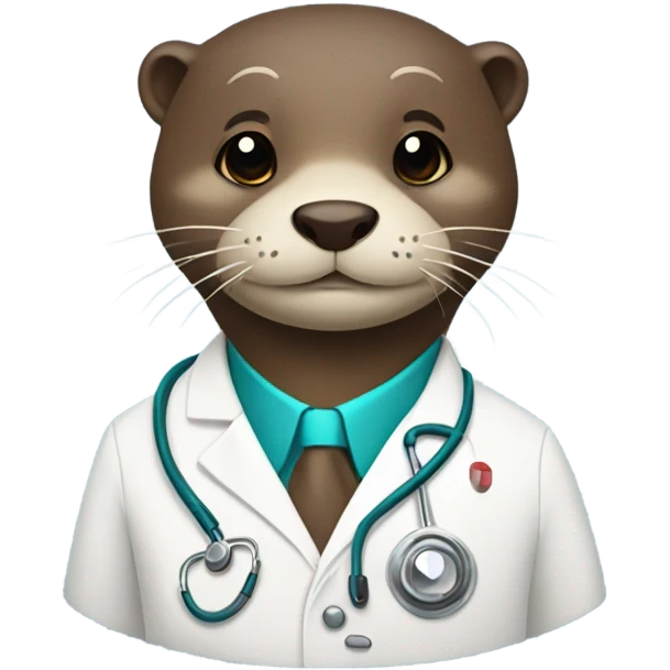 Otter wearing a doctors coat emoji
