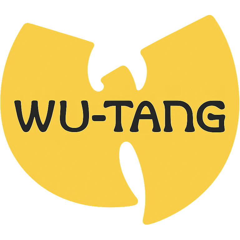 Wu-Tang Clan logo, stylized as a modern flat icon, yellow and black emoji