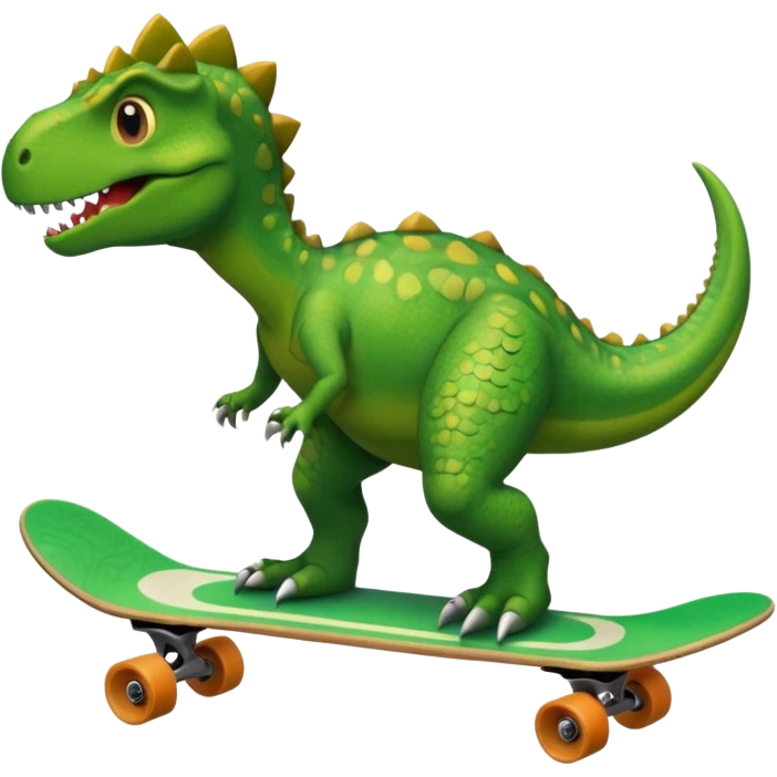 Dinosaur on a skateboard emoji