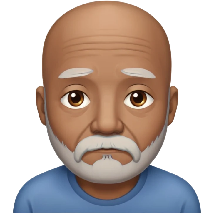 "- Nam
- 70 tuổi
- Da nâu
- Đầu không có tóc
- Râu bạc, mặt buồn, mắt buồn
" emoji