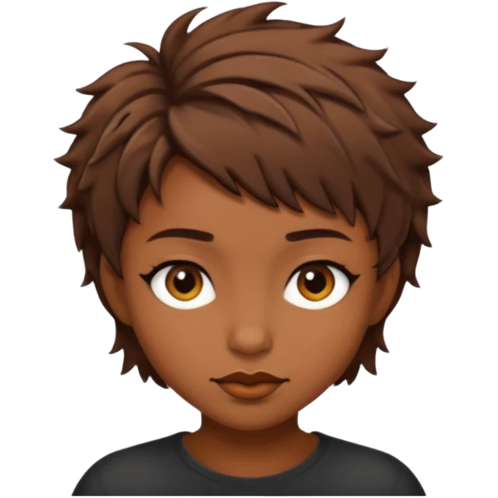 Sexy beast . Brown short messy hair emoji