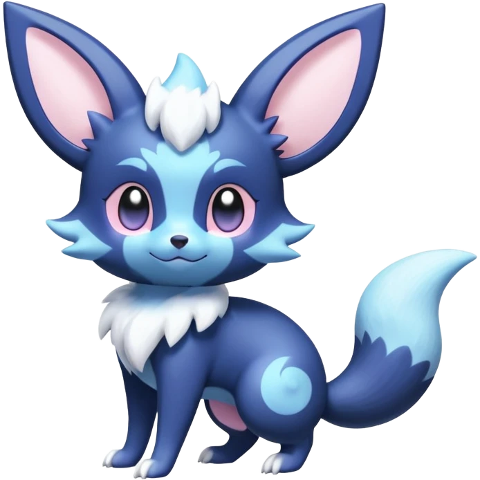Shiny snowy pastel Noibat-Meowstic-Umbreon-Fakémon-hybrid-creature (full body)  emoji