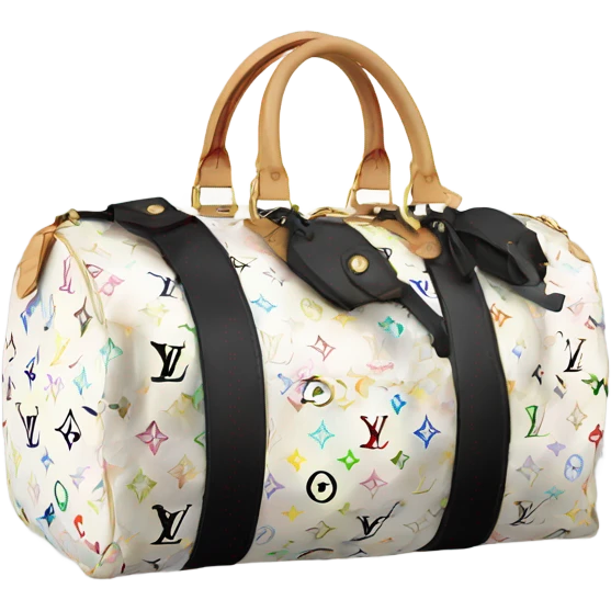 White and black Louis Vuitton Duffle Bag  emoji