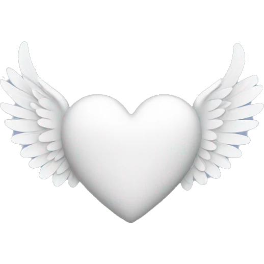 white heart with angel wings emoji