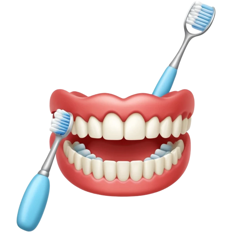 Denture teeth brush emoji