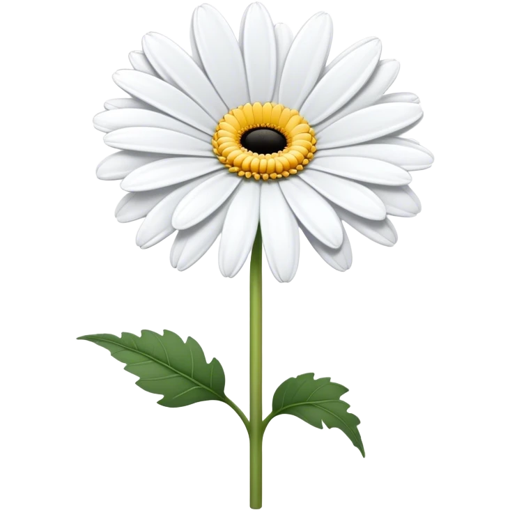 single Snow White Gerbera Daisy, straight stem emoji