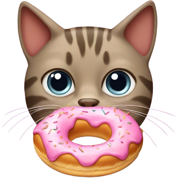 Cat eating donut emoji