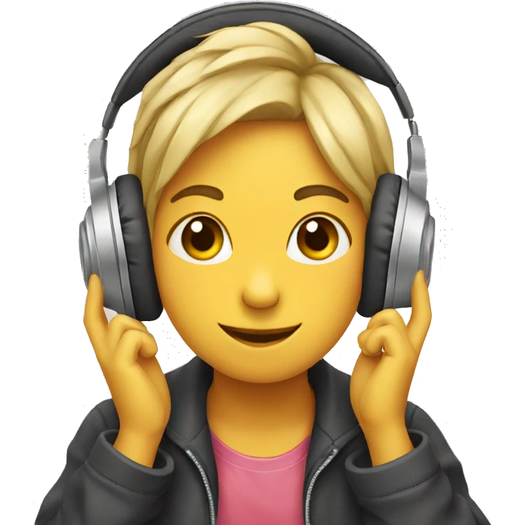Love heart wearing headphones emoji