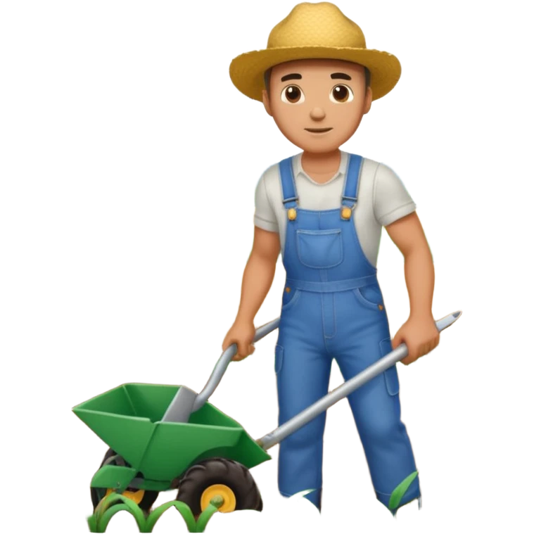 man plowing a field emoji