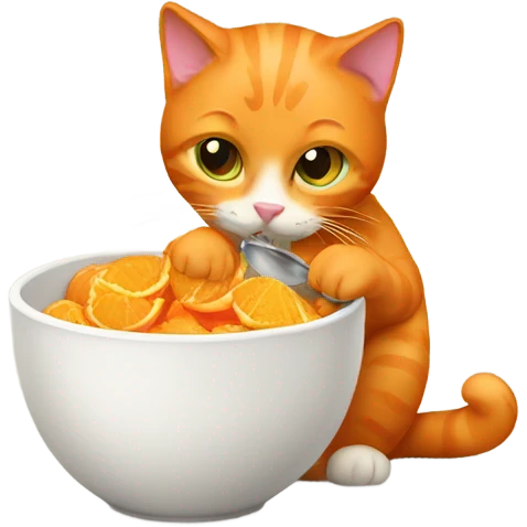 Cat orange eating food emoji