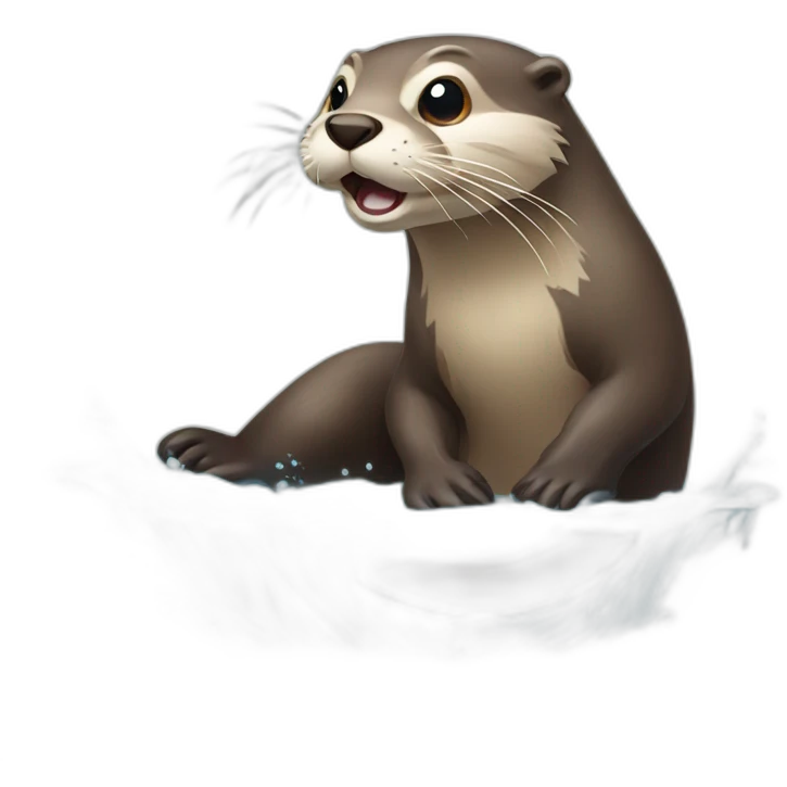 feisty otter in water emoji