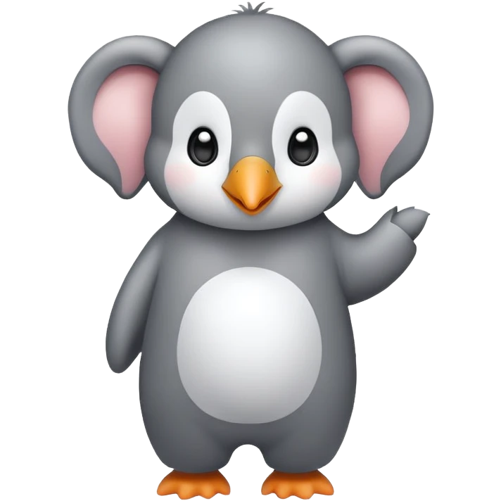 cute penguin wearing an elephant suit emoji