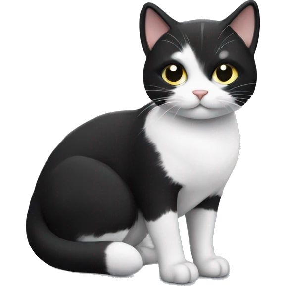 black and white cat in nordic mountains christmas emoji