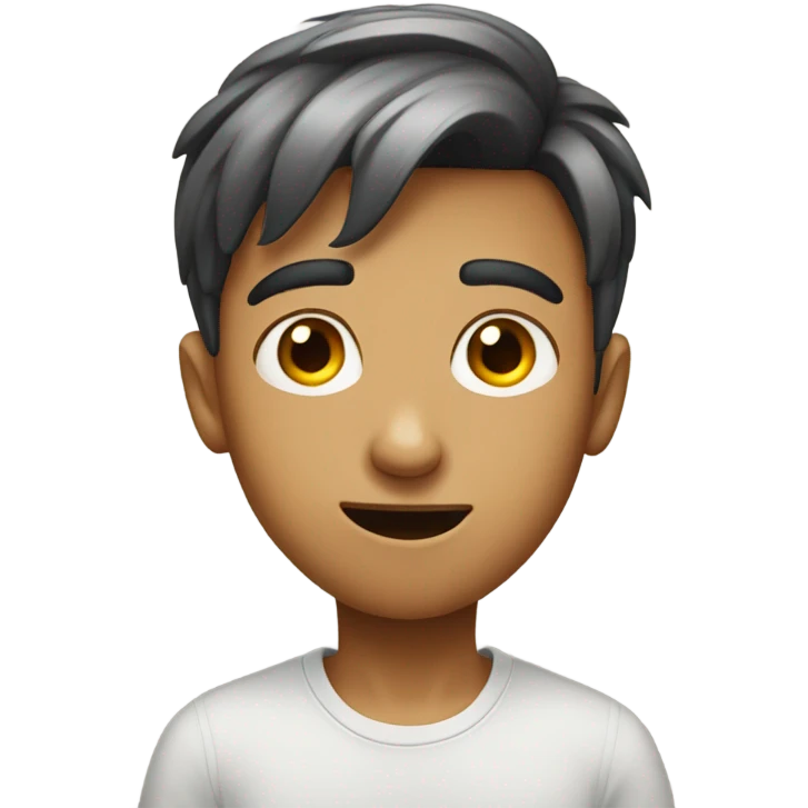 Boy with one eye twitching emoji