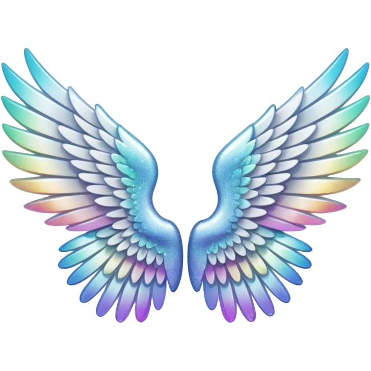 wings glitter white emoji